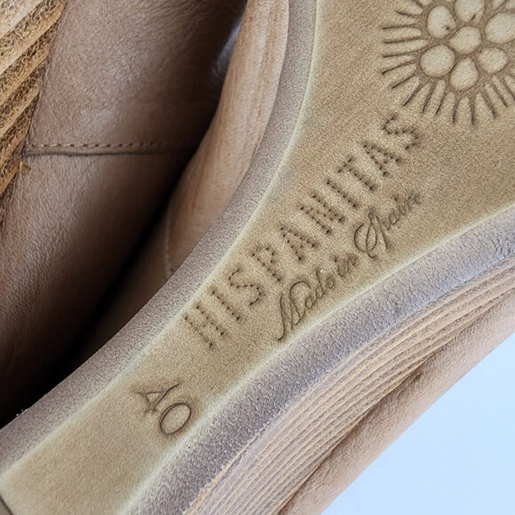 Hispanitas Brown & Red Leather Wedge Heel Shoes Size 9 - Picture 6 of 8